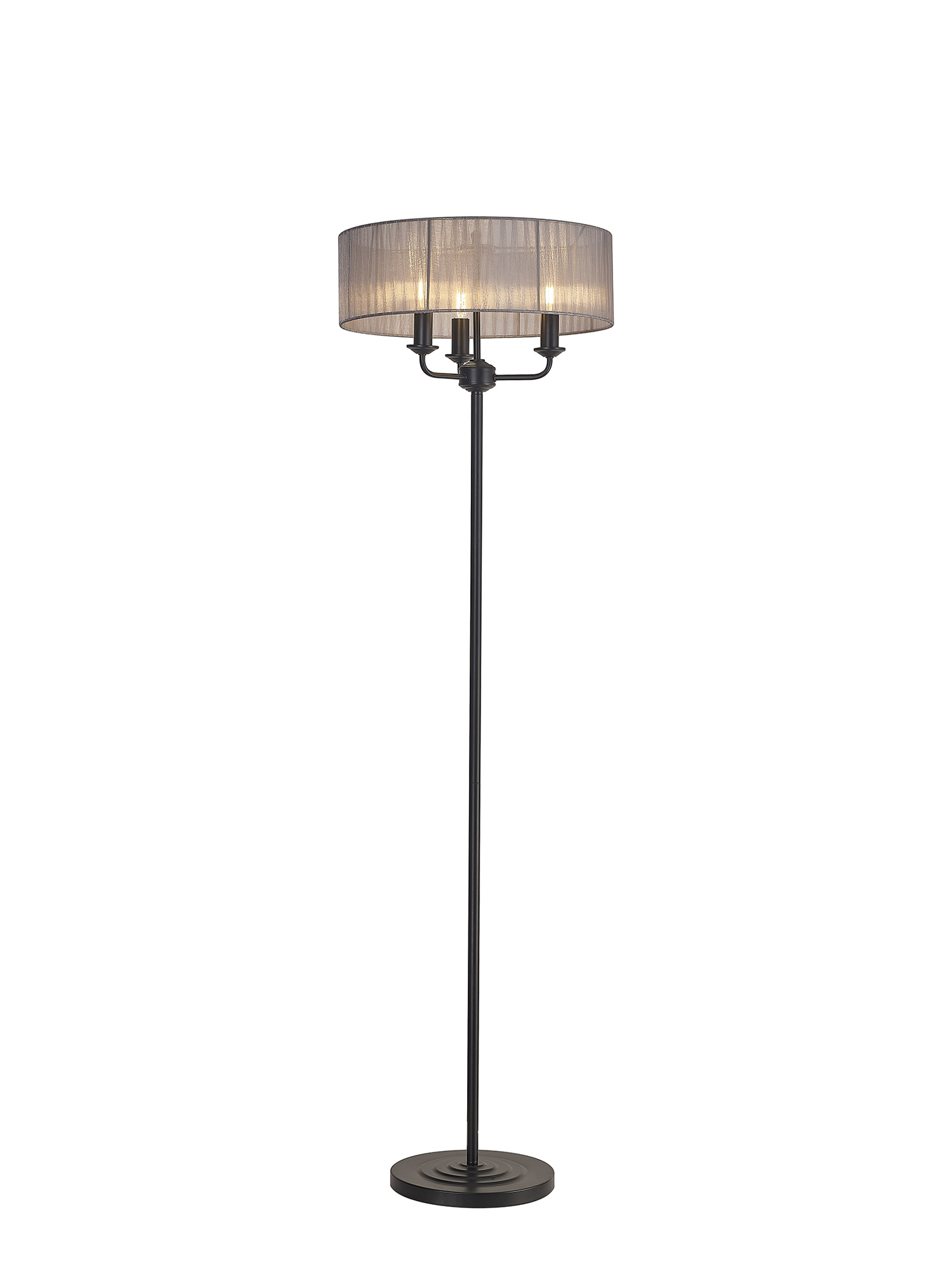 DK1062  Banyan 45cm 3 Light Floor Lamp Matt Black, Grey